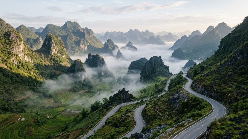 Ha Giang Loop, Vietnam - Underrated Travel | Tripvorra Ha Giang Loop, Vietnam - karst mountain road and terraced valleys