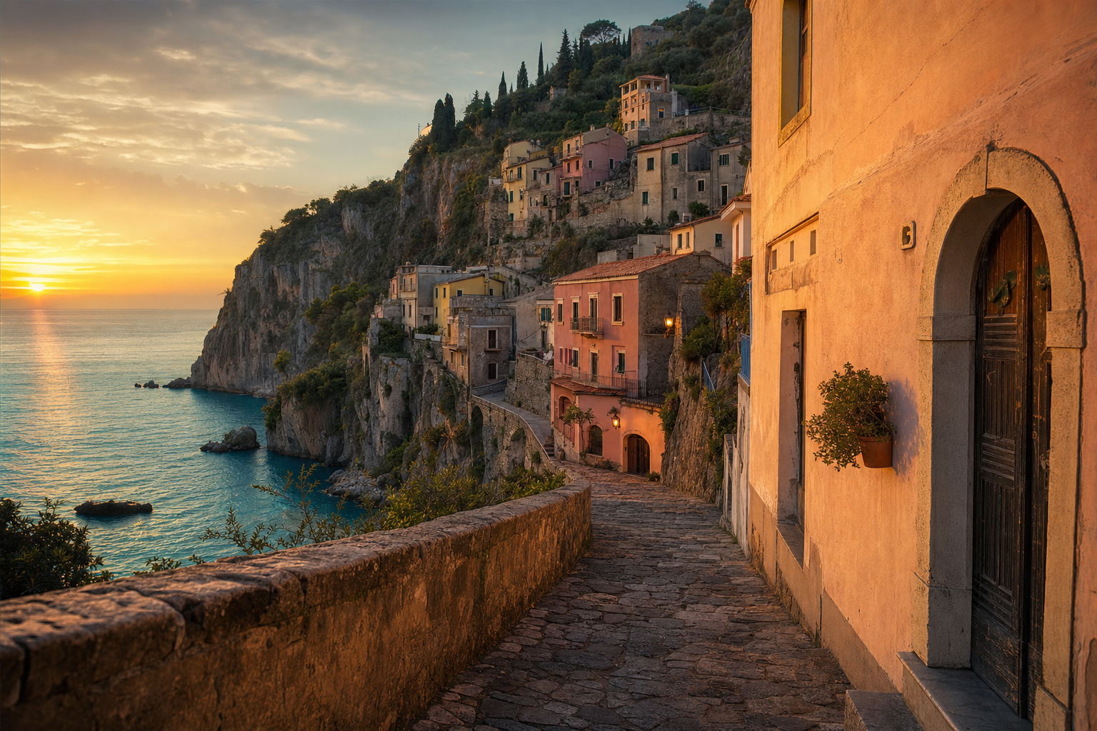 15 Hidden Gems in Europe travel photo - secluded cliffside village at golden hour