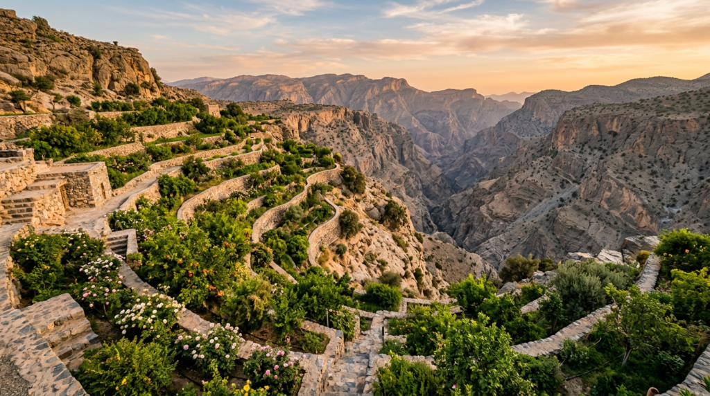 Jebel Akhdar, Oman - Underrated Travel | Tripvorra Jebel Akhdar, Oman - terraced mountain gardens