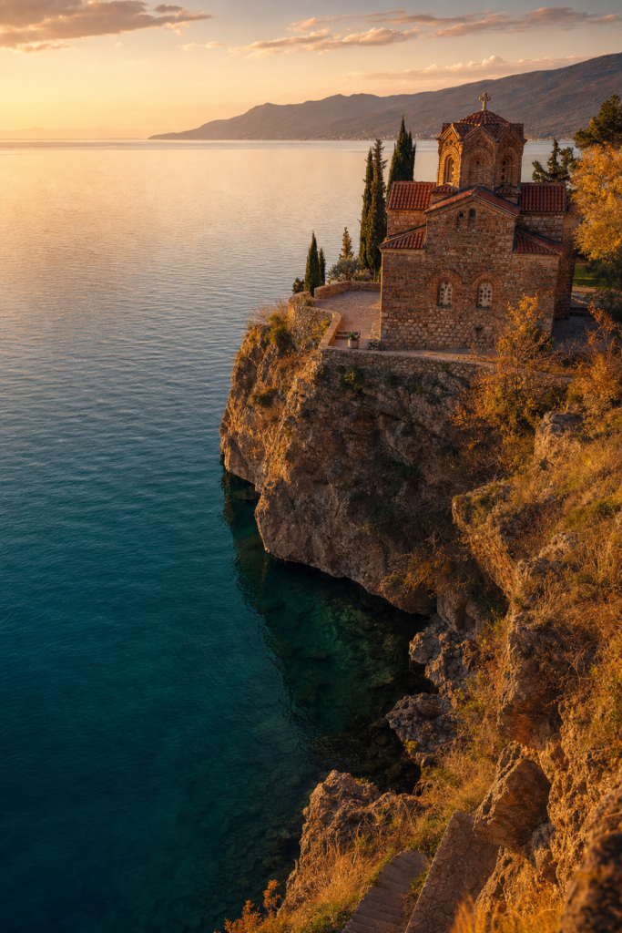 Ohrid, North Macedonia - Hidden Gem | Tripvorra Ohrid, North Macedonia - Church of St. John at Kaneo above the lake