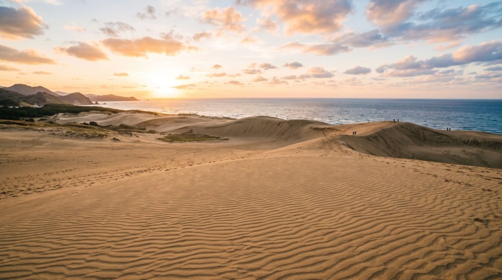 Vast sand dunes at Tottori Sand Dunes on the San-in coast of Japan