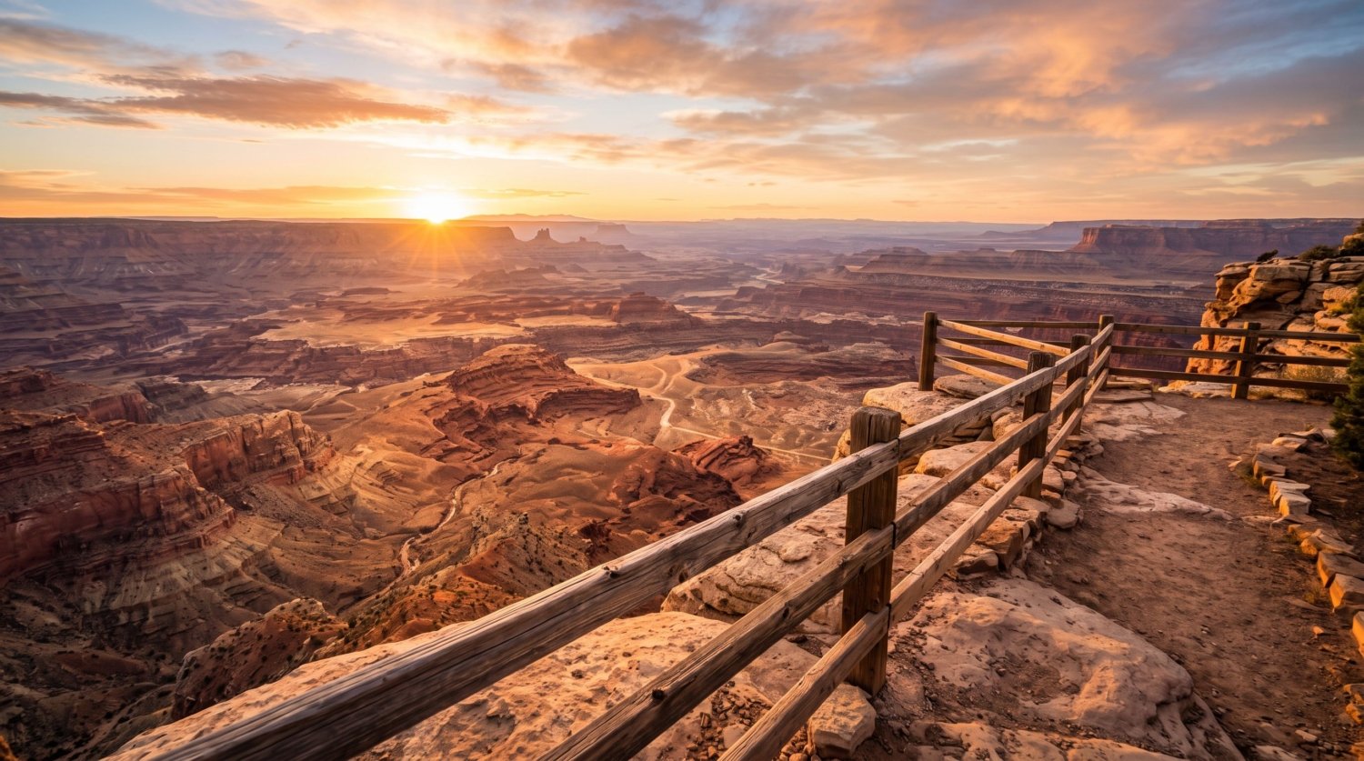Layered canyon walls of the Grand Canyon lit by early morning light