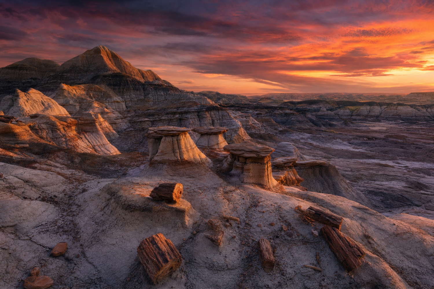 Bisti Badlands golden hour, New Mexico - Tripvorra