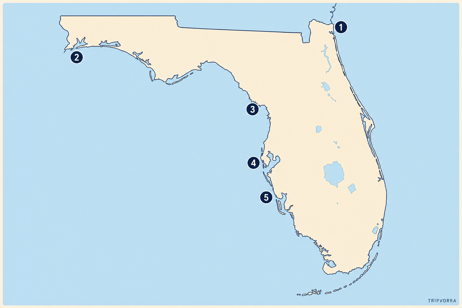 5 Underrated Beach Towns in Florida Map Infographic - Tripvorra