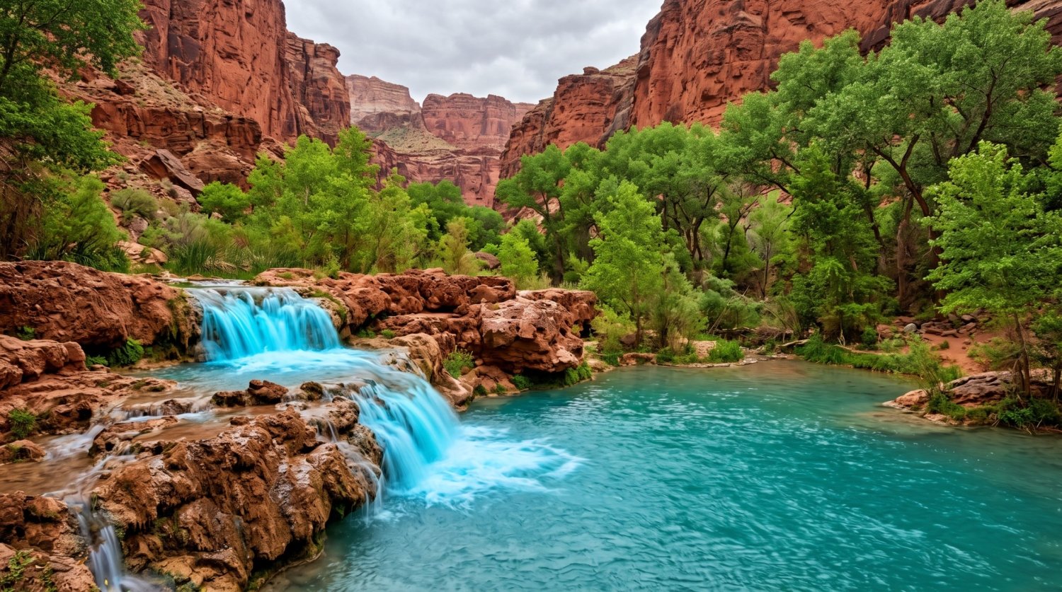 Smaller waterfall in Havasu Canyon, Arizona - Tripvorra
