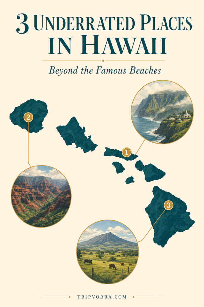 3 Underrated Places in Hawaii Map Infographic - Tripvorra